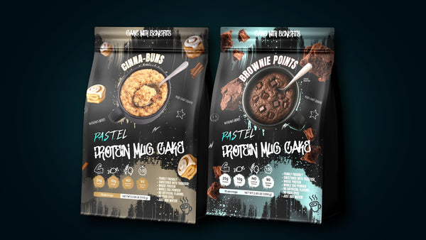 Pastel Protein Brownie Points and Cinna-Buns high-protein mug cake bags — pre-order now, ships early August 2026