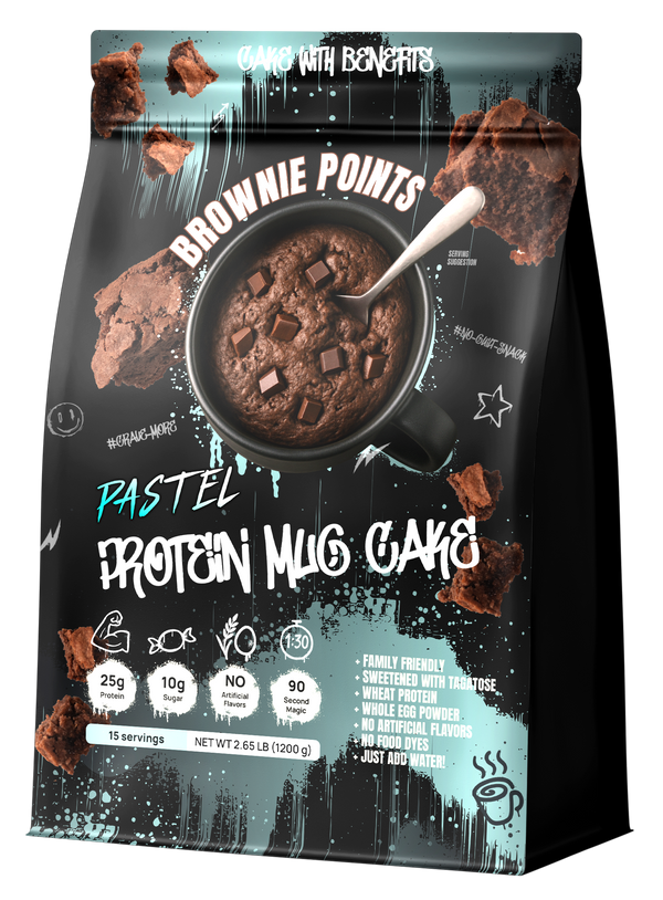 Pastel Protein Brownie Points mug cake pouch